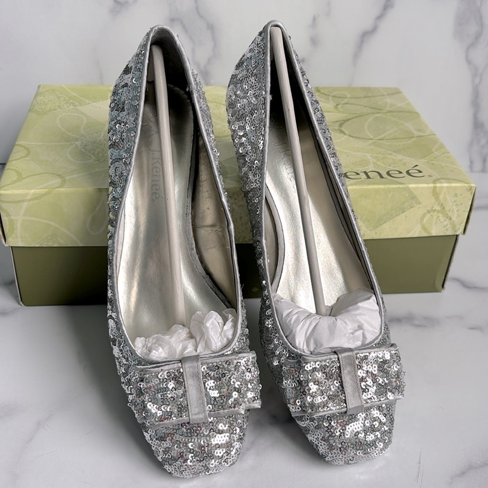 J.Renee Imogen Sequined Low Heel Pumps Size 8.5M NIB